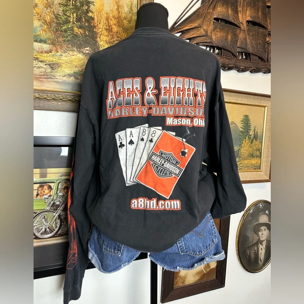Y2K Harley Davidson Flame Sleeves XL-2XL - Picture 1 of 6